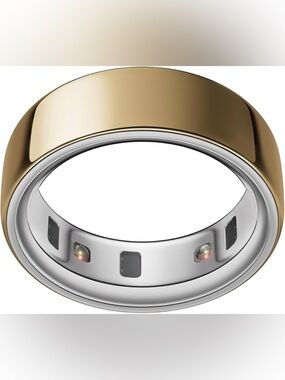 Oura Ring (Gold Top, Silver Band) Smart Health Ring Size 8